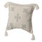 Deerlux 16" Throw Pillow Cover with Southwest Tribal Pattern and Corner Tassels, Grey & White QI004298.GY - alternate 1